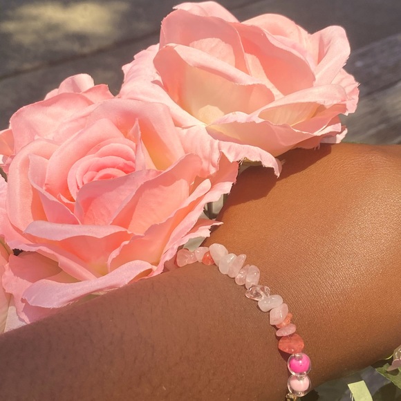 Rose quartz crystal bracelet - Picture 1 of 2